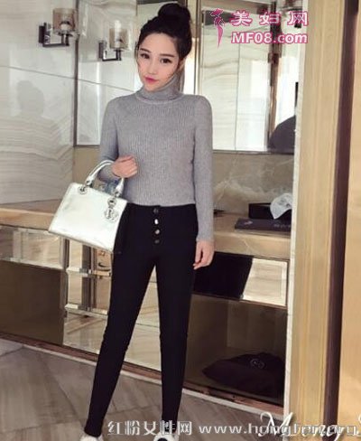 百搭显瘦加绒小脚铅笔裤 不会显胖又能塞进靴子里