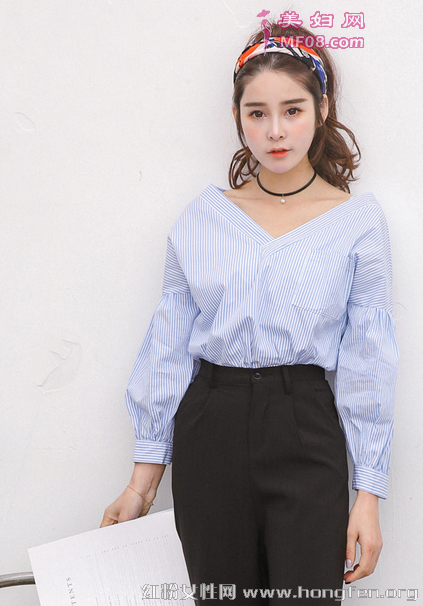 竖条纹女衬衫搭配技巧 从春天一直美到夏天
