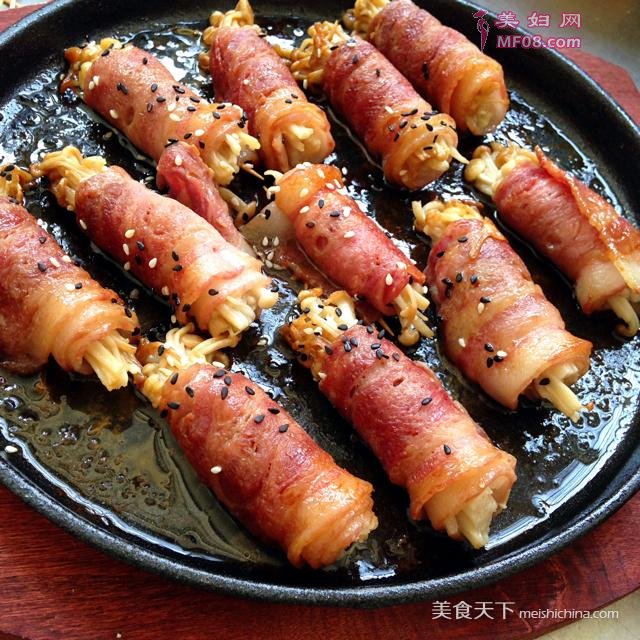 铁板培根金菇卷