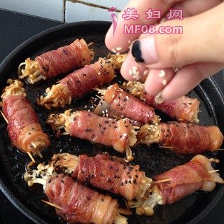 铁板培根金菇卷