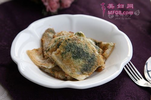 海苔煎年糕片的做法