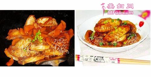 南瓜烧鸡翅的做法1