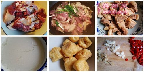 油豆腐焖羊肉步骤1-3