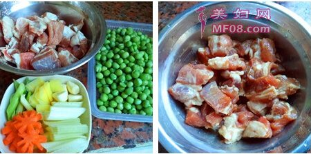豌豆焖排骨步骤1-2