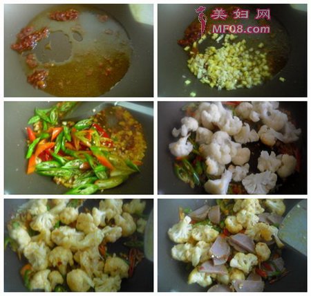 花菜炒捆肠步骤3-4