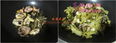 酸菜焖黄骨鱼步骤5-6