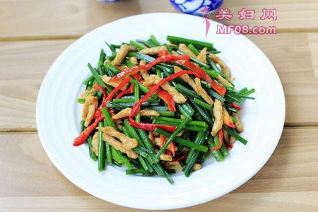 (图)韭菜苔炒肉丝
