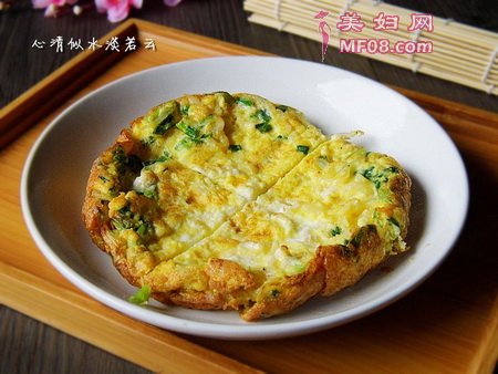 葱花银鱼蛋饼