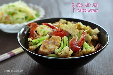 梭子蟹炒菜花