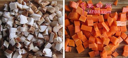 胡萝卜香菇卤肉饭步骤5-6