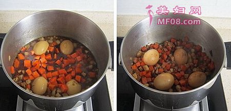 胡萝卜香菇卤肉饭步骤13-14