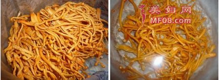 肉丝炒金虫草杏鲍菇香芹步骤1