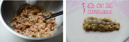 猪肉虾卷步骤3-4