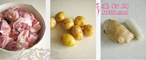 土豆仔焖肘子原料