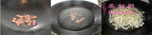 腊肉豆丝煮糍粑步骤4-6