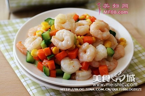 三色炒虾仁的做法