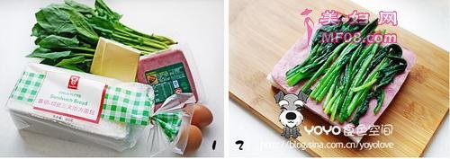 鸡蛋蔬菜肉卷三文治