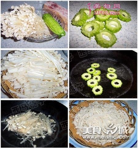苦瓜培根金针菇卷