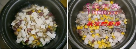 杂粮腊肠菜饭怎么做