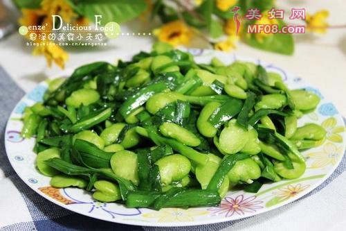 如何做韭菜炒蚕豆