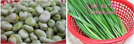 韭菜炒蚕豆的做法