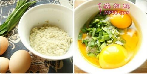 韭菜鸡蛋豆渣饼的做法