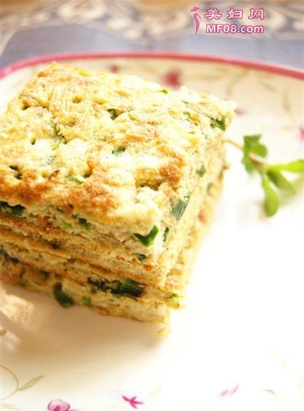 韭菜鸡蛋豆渣饼