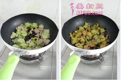 豉香里脊炒西兰花梗