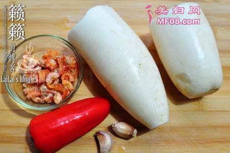 虾干炒萝卜丝原料