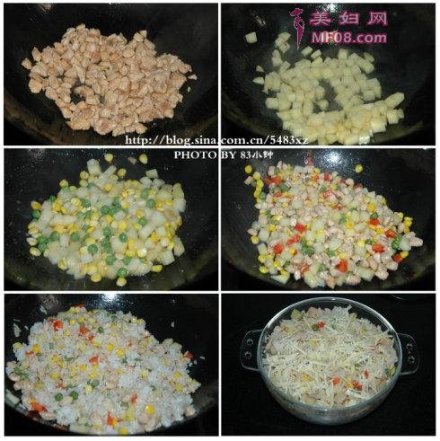 什锦鸡肉焗饭做法