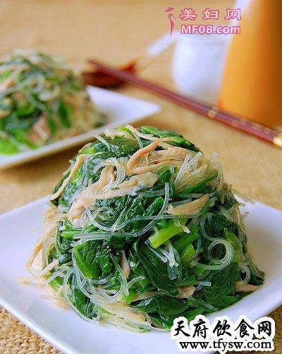 菠菜拌粉丝做法
