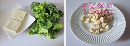 香干凉拌芹菜叶步骤1-2