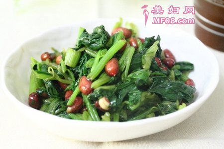 老醋花生拌菠菜