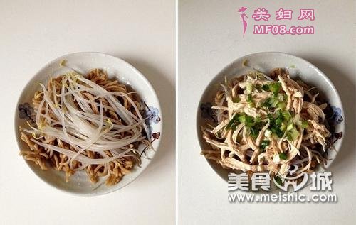 凉拌鸡丝莜面的做法步骤13-14