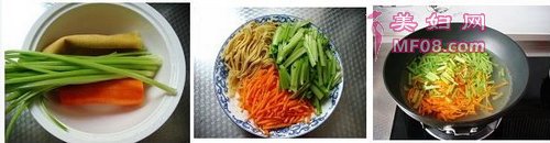 凉拌芹菜三丝步骤1-2