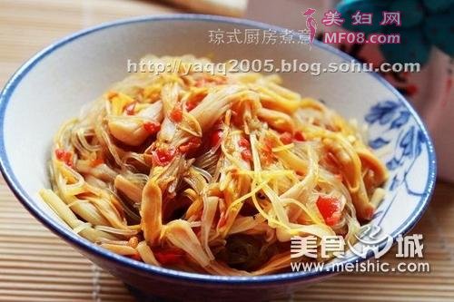 金针拌粉丝的做法