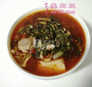 梅花肉炖小白菜冻豆腐