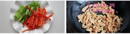 蒜薹炒鸡肉丝的做法步骤2