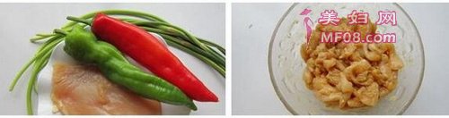 蒜薹炒鸡肉丝的做法步骤1