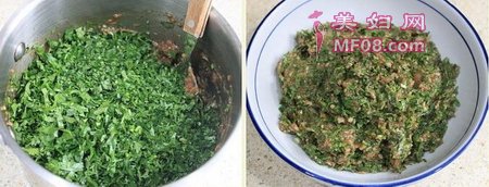 鲜肉香菜锅贴的做法步骤3