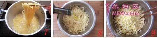 蒜香柠檬鸡肉意面步骤7-9