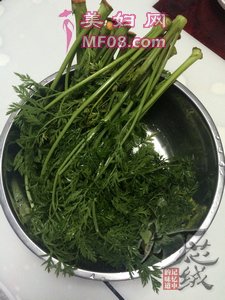 胡萝卜缨子豆沫就蜢子虾酱熥鸡蛋步骤1