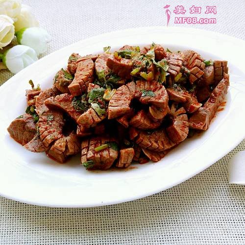 香菜拌腰花的做法