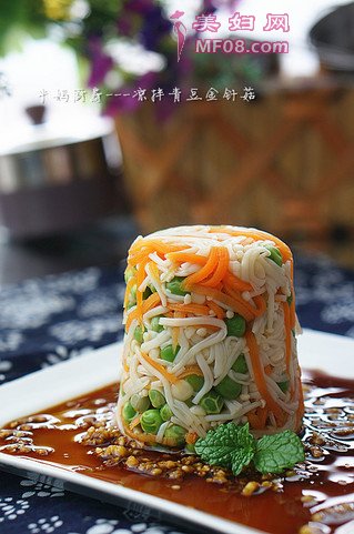 蒜香青豆拌金针菇