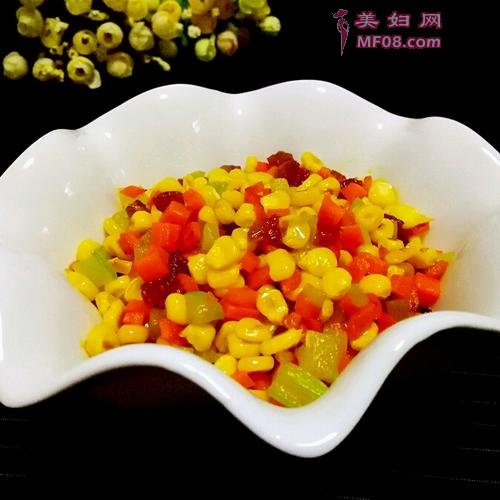 蔬菜玉米腊肠粒的做法