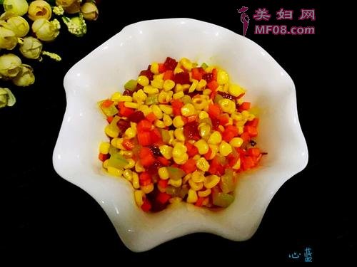 蔬菜玉米腊肠粒的做法