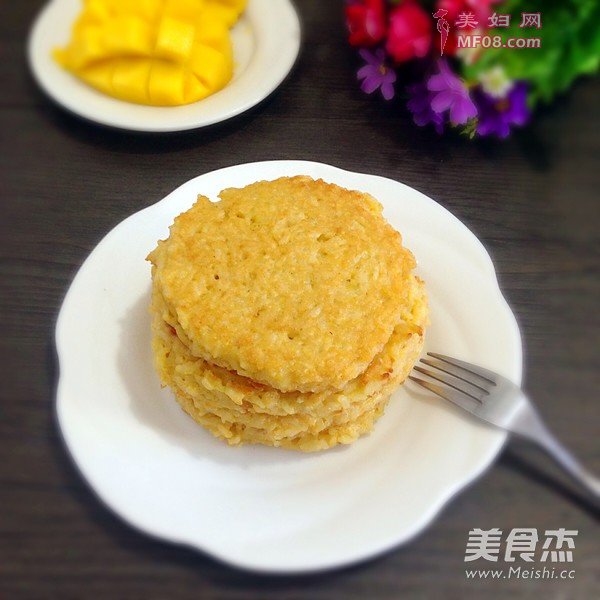 #快速早餐#米饭煎饼的做法
