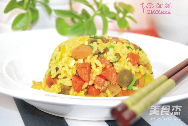 咖哩炒饭的做法