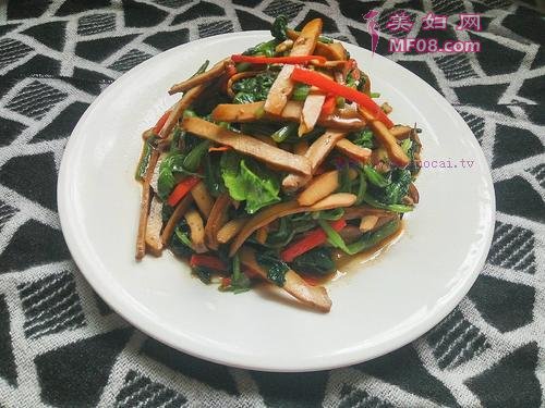菠菜拌香干的做法