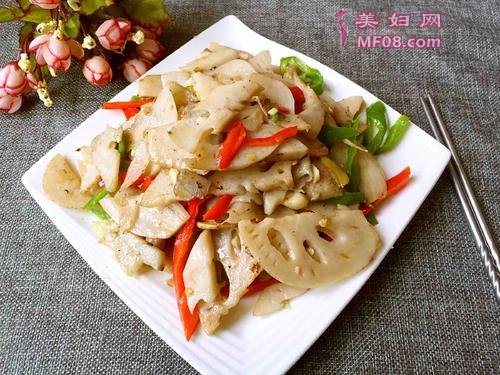 辣椒炒藕片